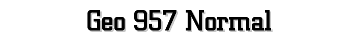 Geo 957 Normal font